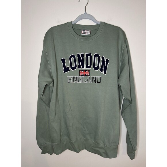 Zone One London England Sweatshirt Crew neck Light Green XL #1126 - Picture 1 of 4